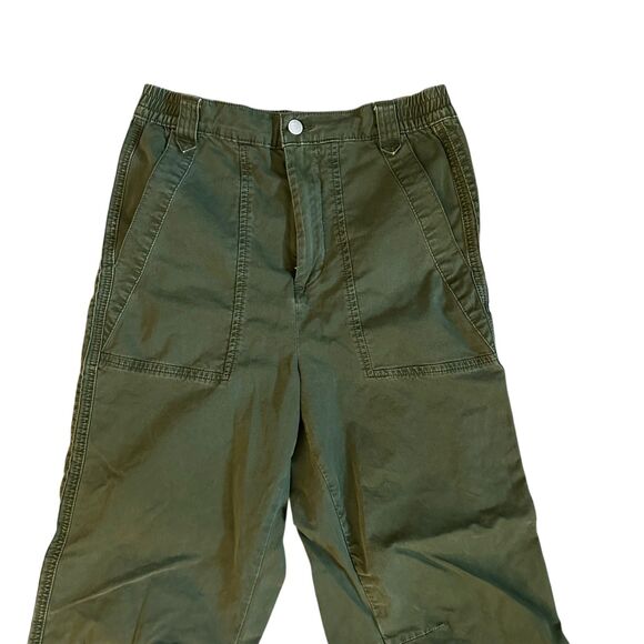 Pilcro Anthropologie Women's Army Green Stretchy Straight Leg Pull On Pants S - Picture 2 of 6